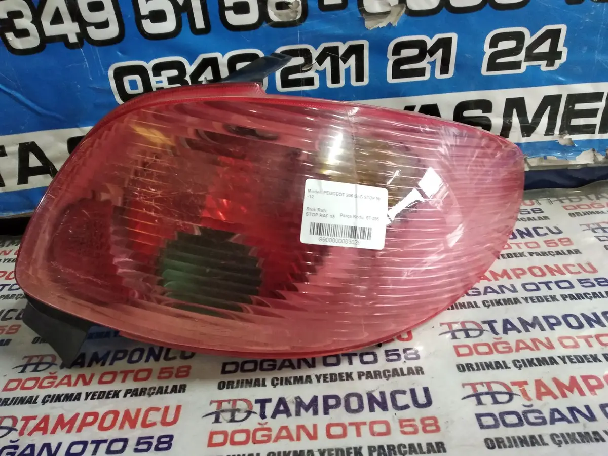 Peugeot 206 Sağ Stop Orjinal Çıkma 98-12