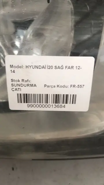 Hyundai I 20 Sağ Far Orjinal Çıkma 12-14