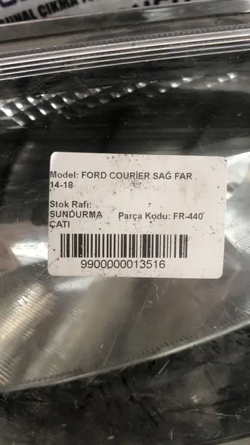 Ford Courier Sağ Far Siyah 14-18