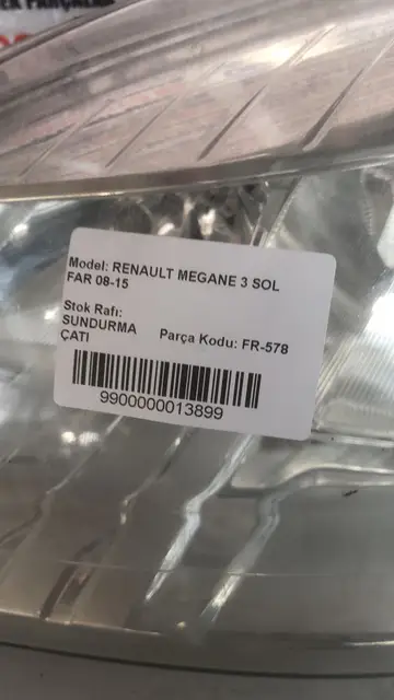 Renault Megane 3 Sol Far Orjinal Çıkma 08-15