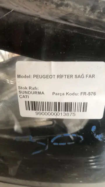 Peugeot Rifter Sağ Far Orjinal Çıkma