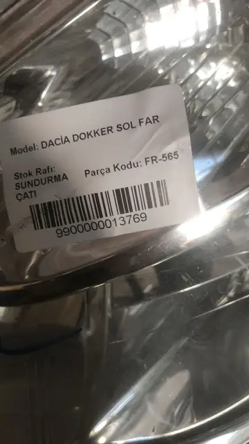 Dacia Dokker Sol Far Orjinal Çıkma