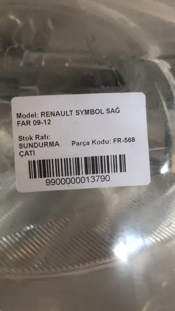 Renault Symbol Sağ Far Orjinal Çıkma 09-12