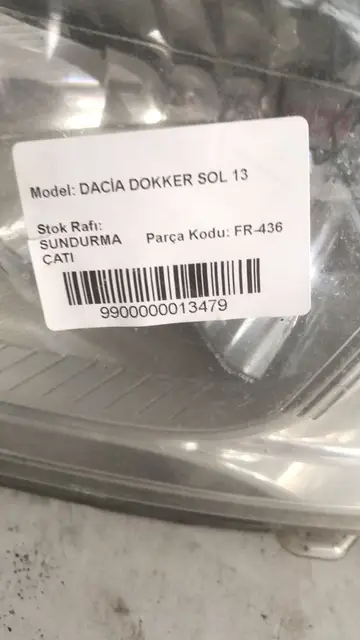 Dacia Dokker Sol Far Orjinal Çıkma