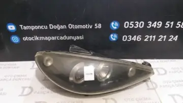 Peugeot 206 Sağ Far 00-09 Mercekli Siyah