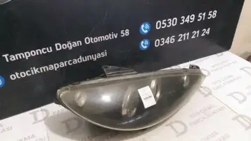 Peugeot 206 Sağ Far 00-09 Mercekli Siyah
